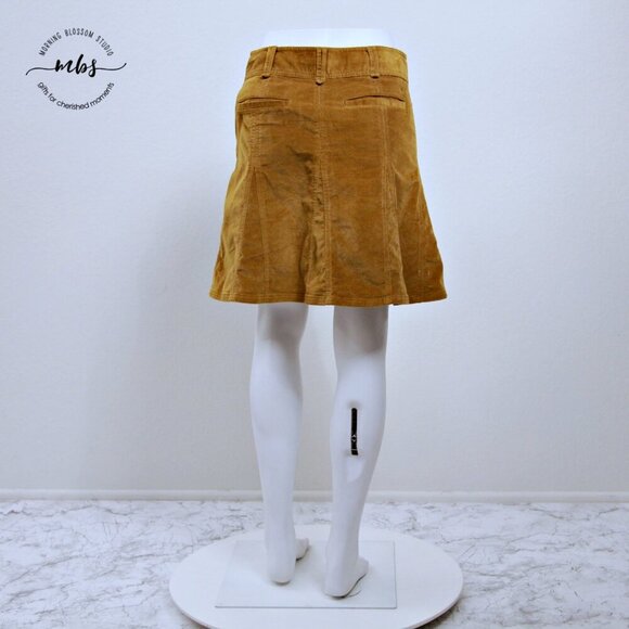 Athleta Old Gold Whenever Cord Cotton Blend Corduroy Midi Skirt - Picture 5 of 13